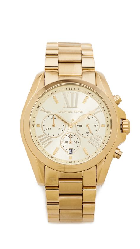 michael kors clear link and gold chronograph watch|michael kors iced out watch.